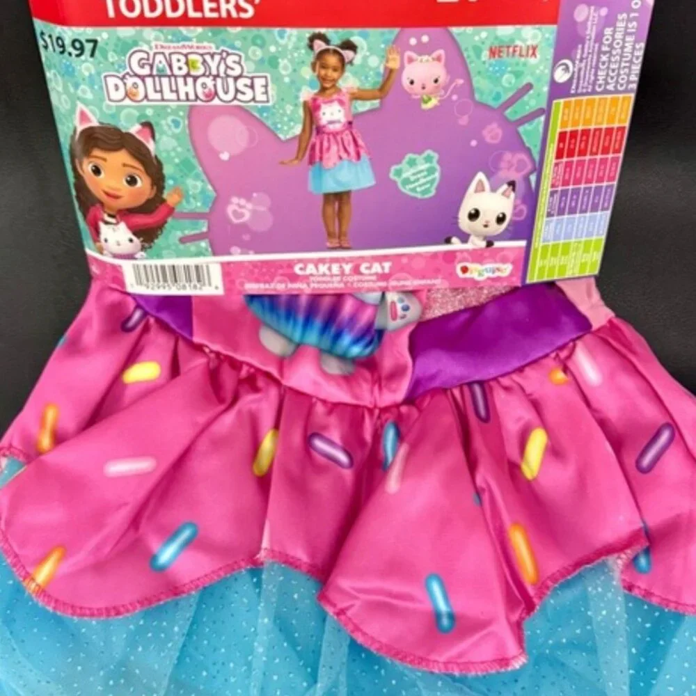 GABBY’S DOLLHOUSE CAKEY CAT Costume TODDLER GIRLS SIZE 2T Cosplay NEW - Picture 7 of 7